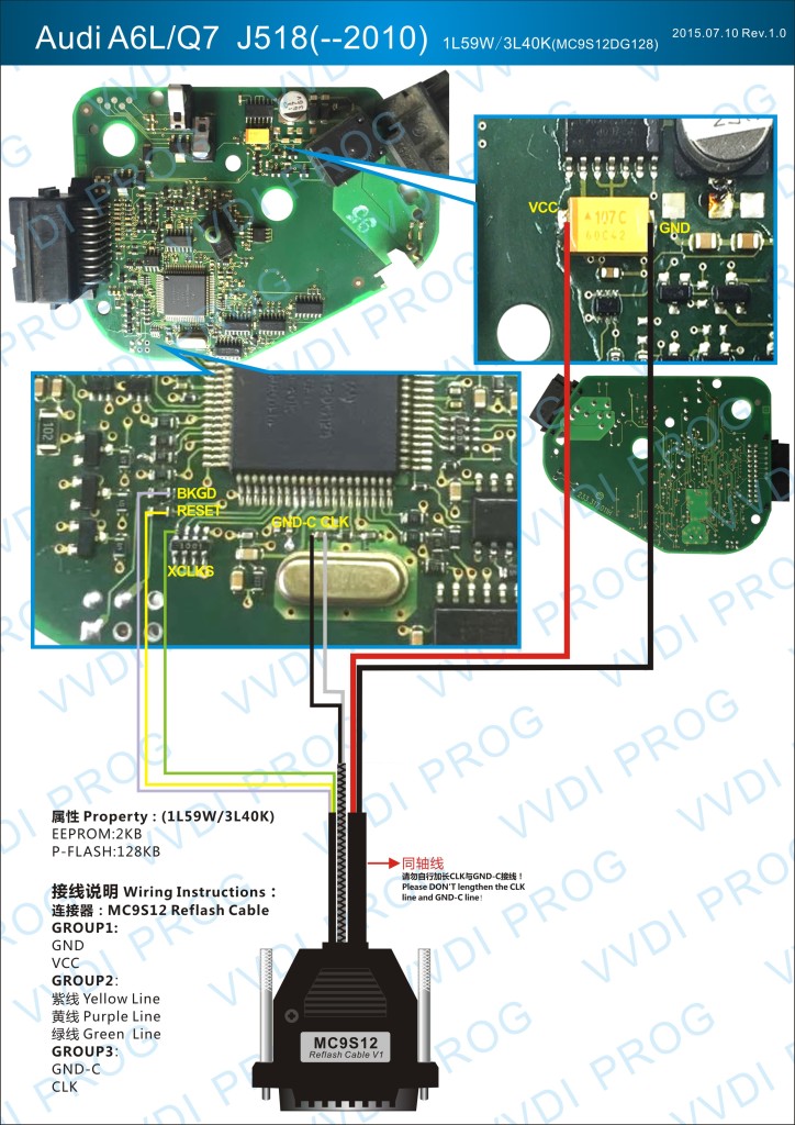 Audi A6L/Q7 J518 Module – VVDI Prog Wiring Diagram