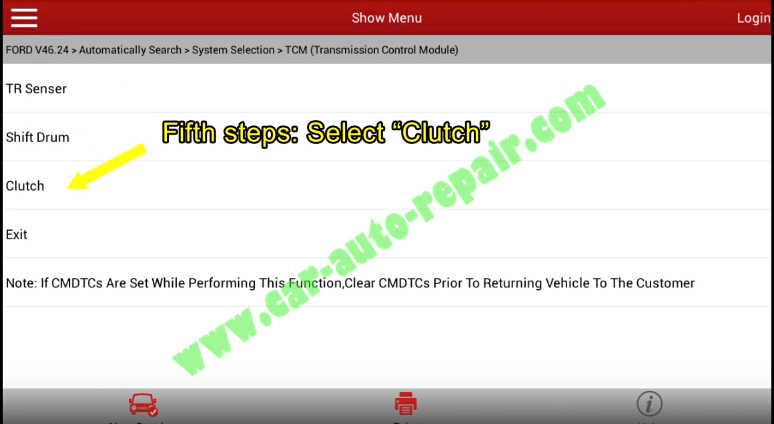 Ford Focus TCM Adaptive Learning,Clutch Learning by Launch X431