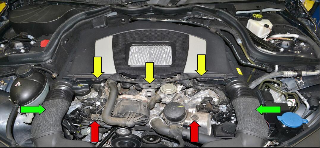 How to Remove Benz C Class W204 Engine Cover