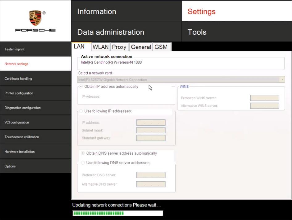 How to Set LAN Network for Porsche PIWIS II Software