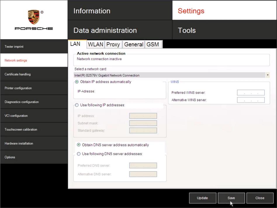 How to Set LAN Network for Porsche PIWIS II Software