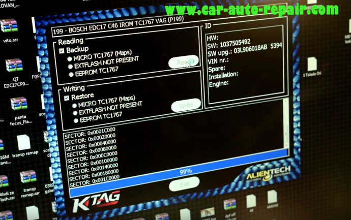 KTAG Read Out Audi BOSCH EDC17 C46 VAG ECU Data
