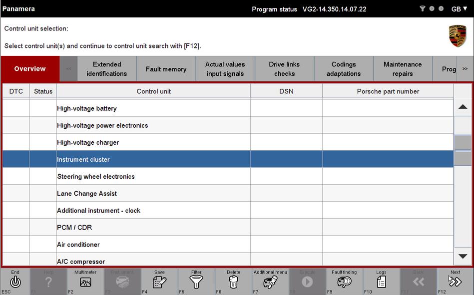 Porsche PIWIS II Diagnose Fornt-end Electronic & Instrument Cluster for Panamera