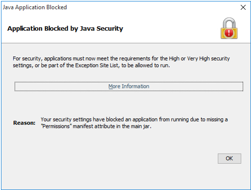 How to solve the problem EPC WIS Application Blocked by Java Security?