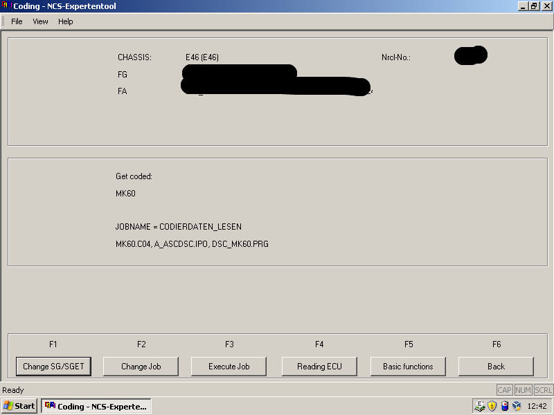 BMW E46 Type Pressure Monitoring Coding by INPA NCS Expert