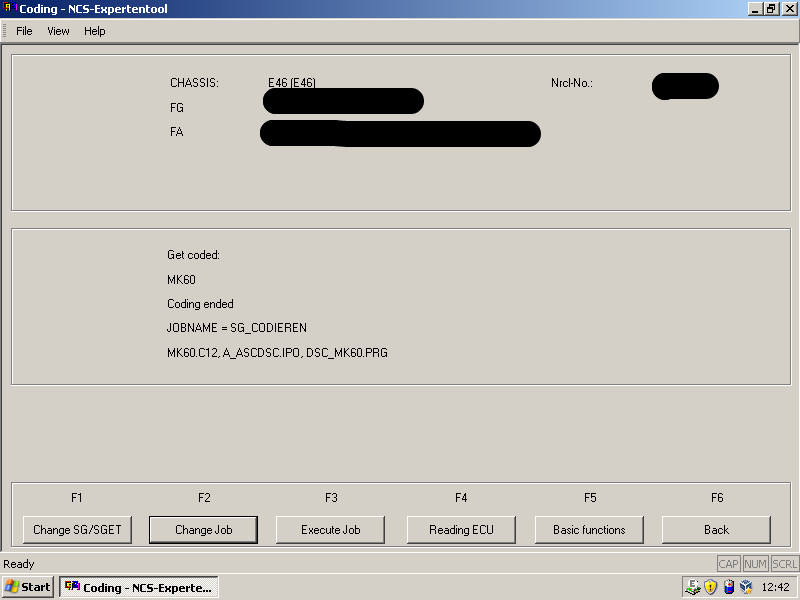 BMW E46 Type Pressure Monitoring Coding by INPA NCS Expert