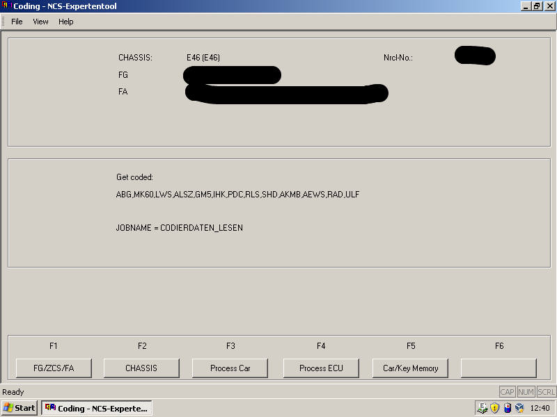 BMW E46 Type Pressure Monitoring Coding by INPA NCS Expert