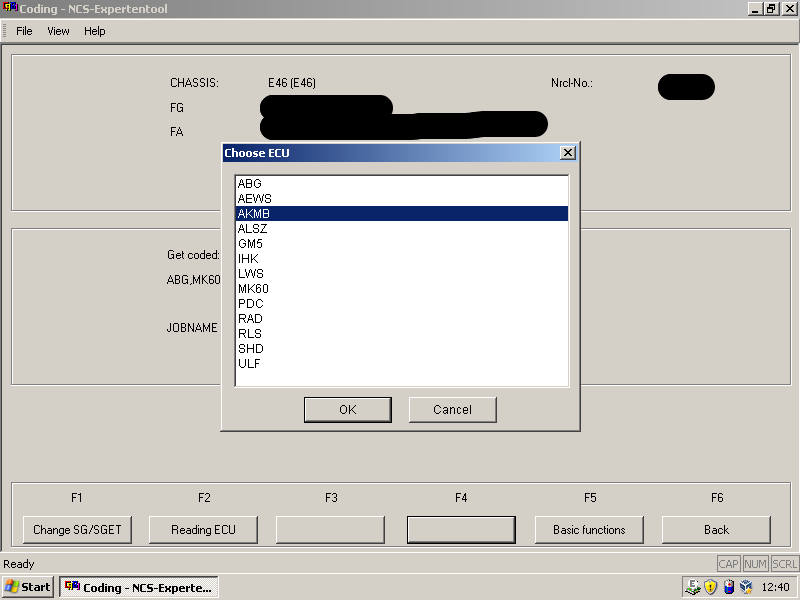 BMW E46 Type Pressure Monitoring Coding by INPA NCS Expert