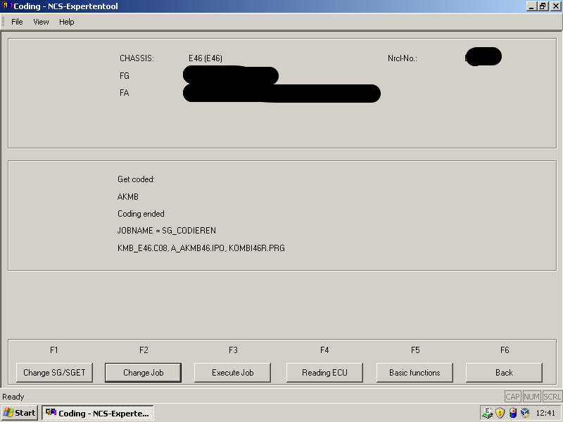 BMW E46 Type Pressure Monitoring Coding by INPA NCS Expert