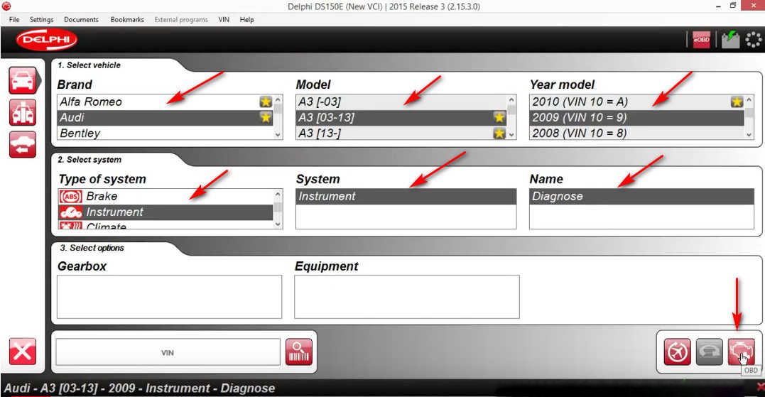 Delphi DS150E Change Instrument/Dashboard Language for Audi A3