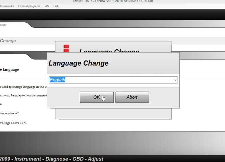 Delphi DS150E Change InstrumentDashboard Language for Audi A3 (8)