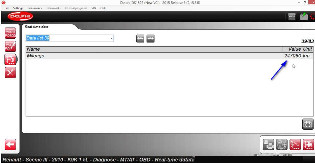 Delphi DS150E Check Real Mileage for Renault Scenic III 2010 (6)