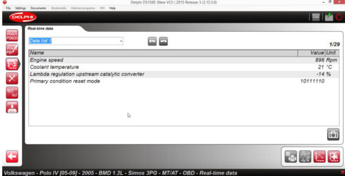 Delphi DS150E VW Polo 2005 ECU Read Time Data (3)