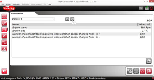 Delphi DS150E VW Polo 2005 ECU Read Time Data (6)