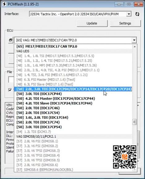 PCMFlash Review: Possible to read VAG MED17 EDC17