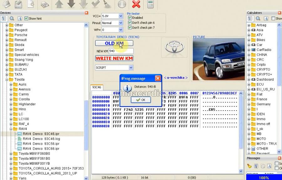 How to use iProg+ Programmer iProg Pro Programmer to do odometer correction for Toyota rav4 denso 93c45