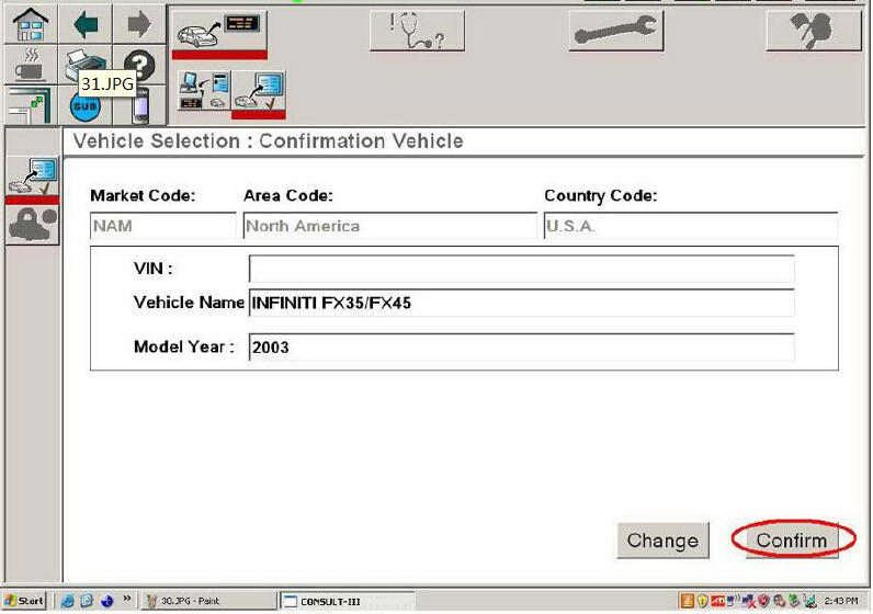 Nissan Consult 3 Plus Diagnos Read DTCs for Infiniti FX3545 2003 (12)