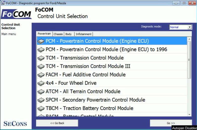 FCOM Key On Engine Off KOEO Test for Ford Ka 1999
