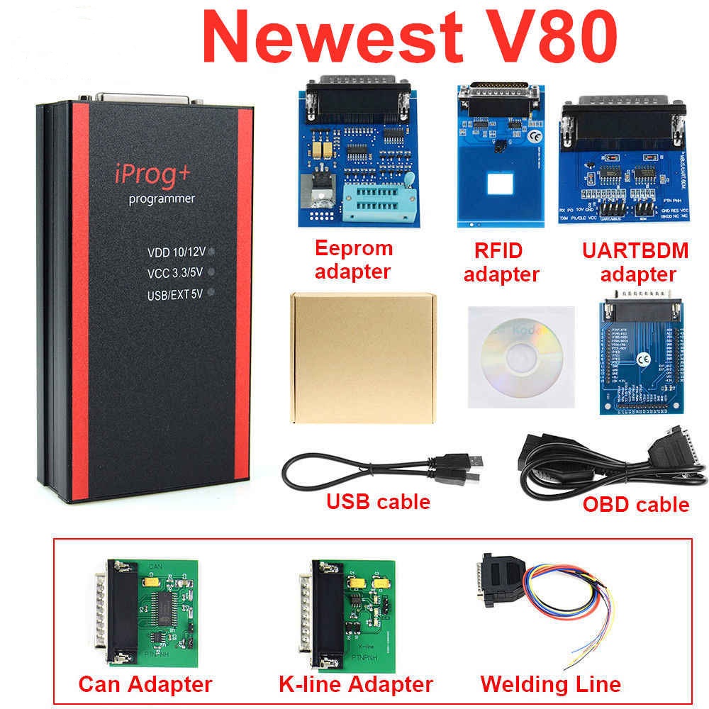 Iprog+Pro程序员ECU程序员里程修正工具V80与V77 V76