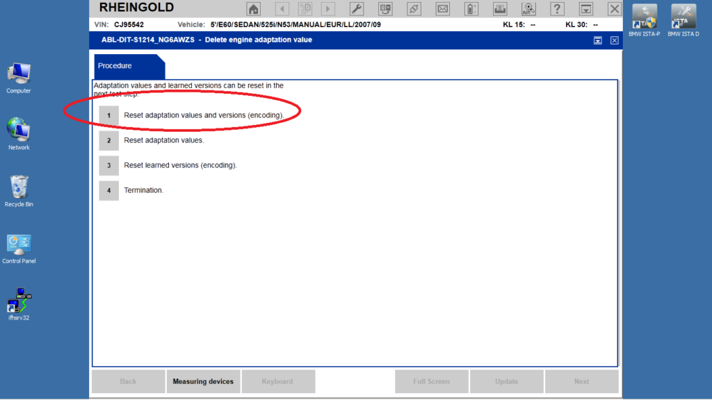 How to do BMW engine re-adaptation using ISTA D or ISTA+
