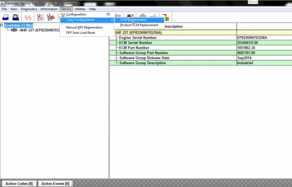 Perkins EST Software Perform ECM Flash for 404F-22T Engine