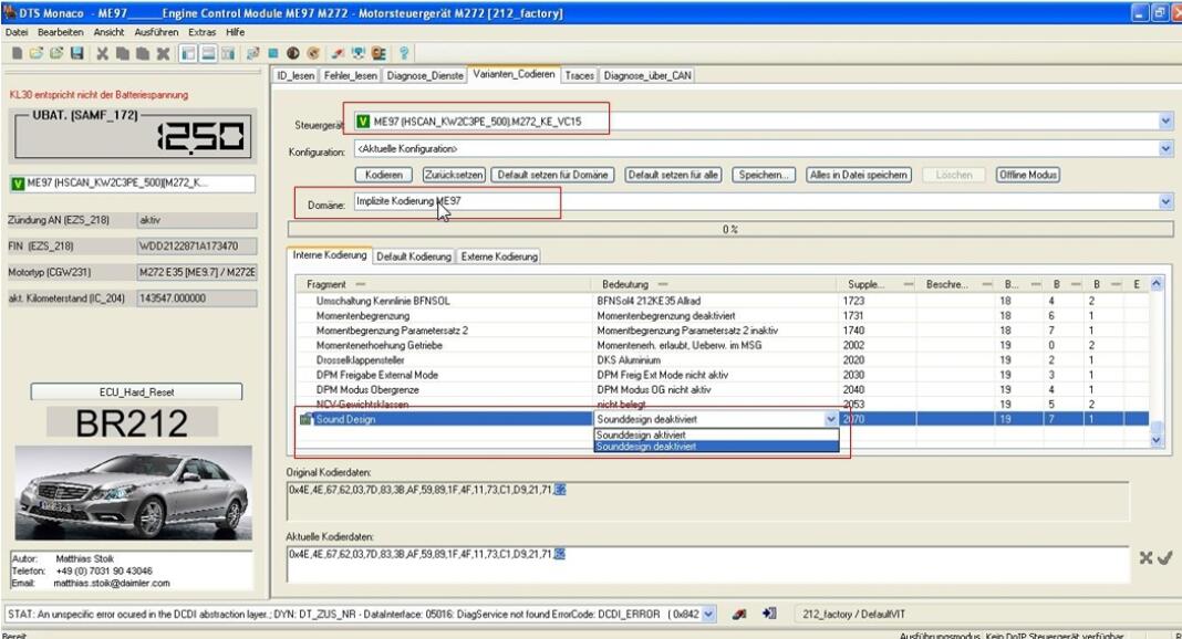 Activate Benz ECU Fahrdynamik/Drive Dynamic Function