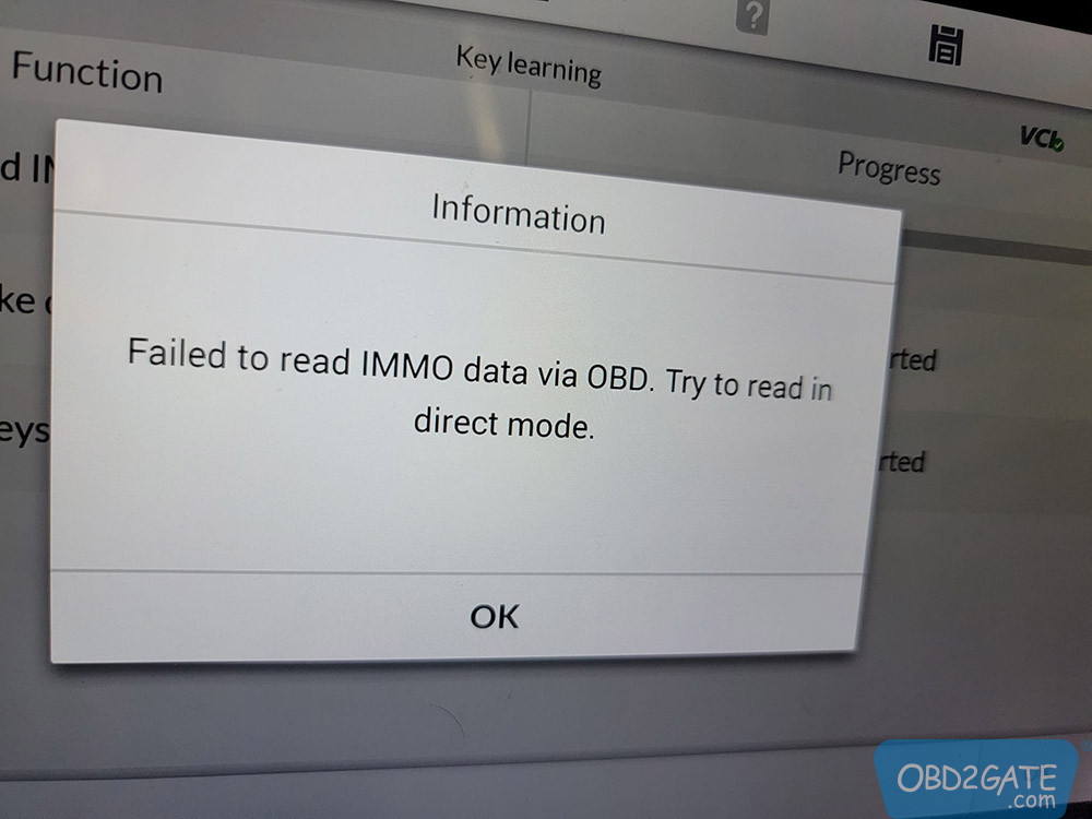 Autel IM608 “Failed to read IMMO data via OBD” Solution