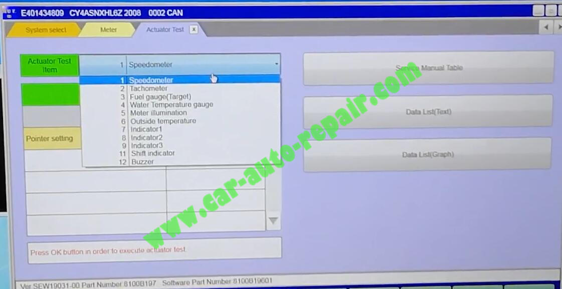 How to Use MUT-III Diagnostic Software Actuator Test Function