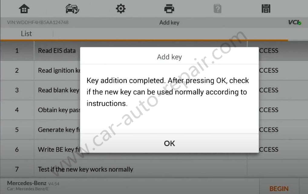 Mercedes Benz E-class New Key Adding by Autel IM608 Pro 2