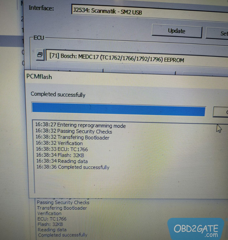 PCMTuner Read and Write VW MED17.5.5 on Bench