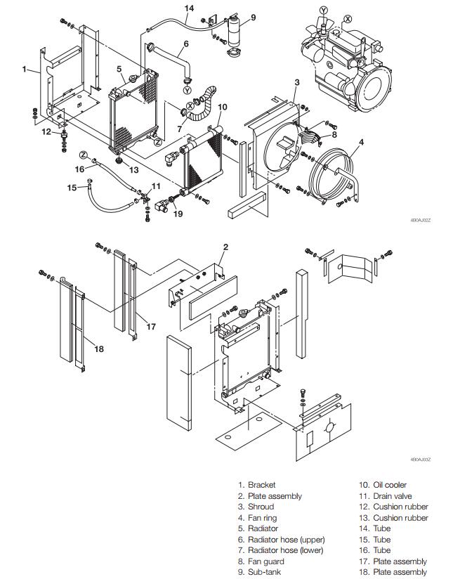 Takeuchi-TB128-Excavator-Radiator-Cooler-Removal-and-Installation-1