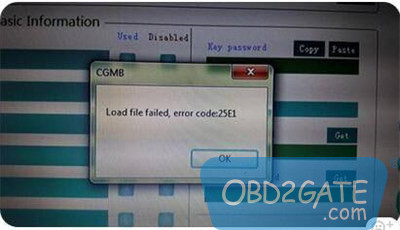 CGDI MB Load File Failed Error Code 25E1 26E1 27E1 Solution