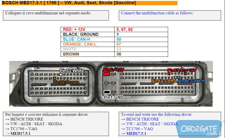 KT200 12.10 Read Write VW TC1796 MED17.5.1 OK