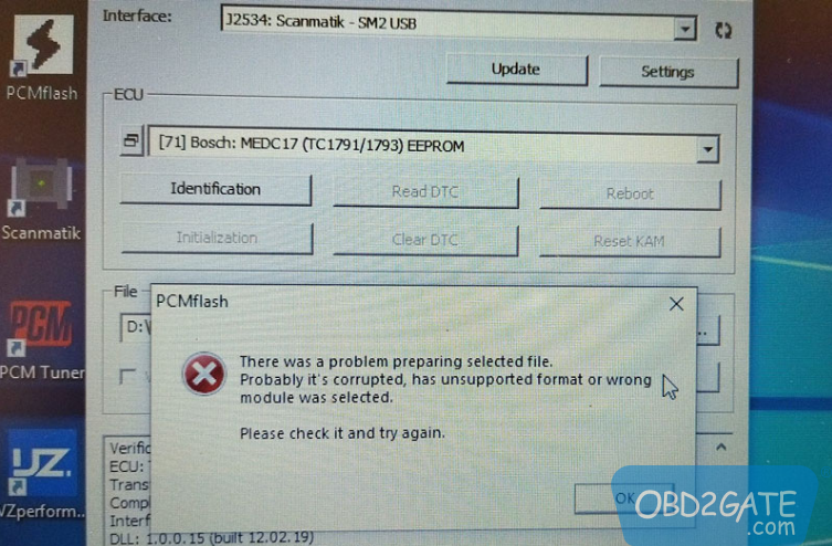 PCMTuner Error Problem Preparing Selected File Solution