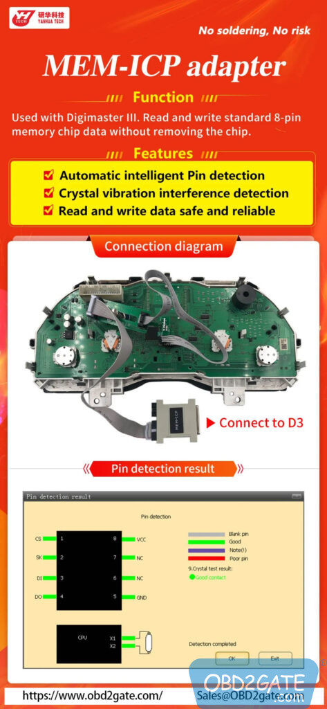 Yanhua Digimaster3 1.8.2208.28 add MEM ICP Solder-free adapter