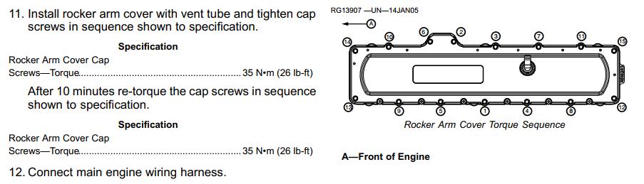 John Deere PowerTech 9.0 L Engine Cylinder Valve Clearance Adjustment (4)