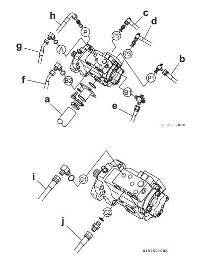 How to Remove Hydraulic Pump for Yanmar ViO45 ViO55 Excavator (4)