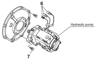 How to Remove Hydraulic Pump for Yanmar ViO45 ViO55 Excavator (5)