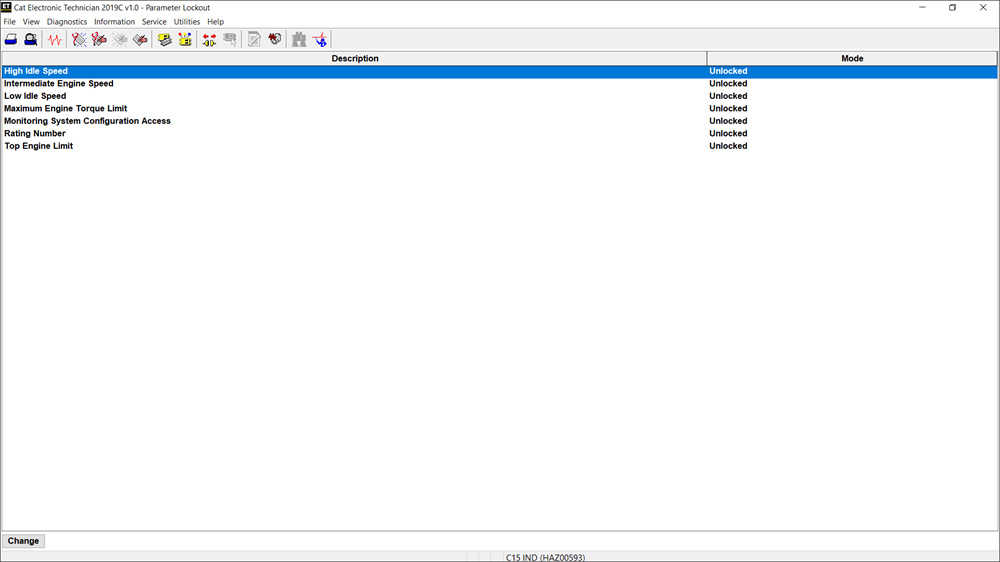 Accessing Parameter Lockout on CAT ET Software