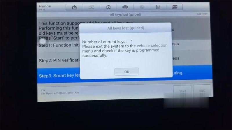 Program 2020-2022 Hyundai i10 ID4A All Keys Lost By Autel IM508