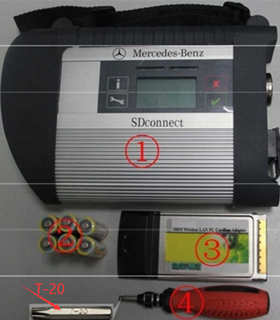 How to Installing Batteries for Benz MB Star SDconnect C4 ?