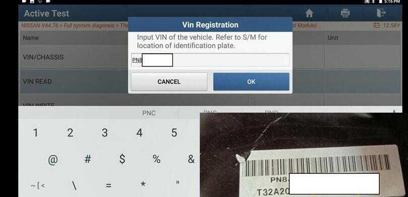 How to Register New Nissan X-Trail ECM VIN by Launch X-431 Pad7