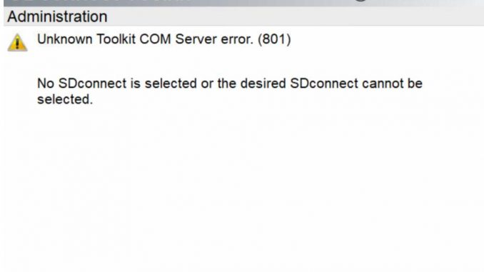 How to fix “Unknown Toolkit COM Server Error:(801)” ?
