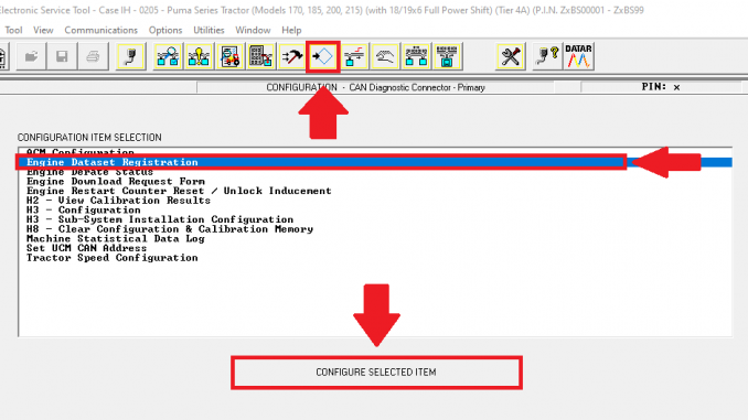 How to perfrom a Dataset Registration on a CNH machine