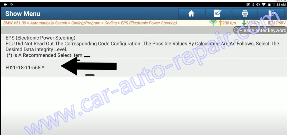 BMW 328i F34 EPS coding by Launch X431 PAD V Link (7)