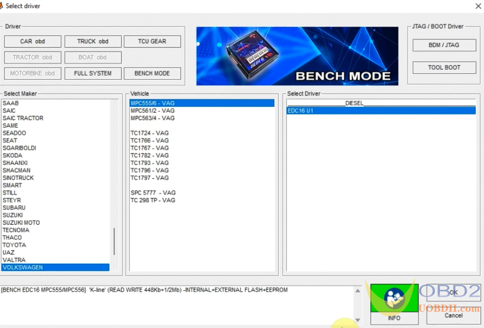 KT200 ECU Programmer Read and Write VW EDC 16U1 Eeprom