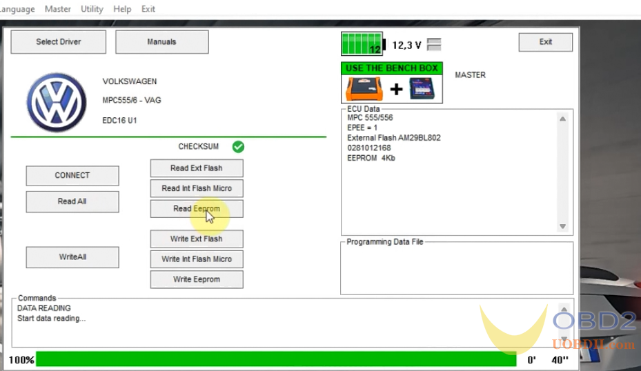 KT200 ECU Programmer Read and Write VW EDC 16U1 Eeprom