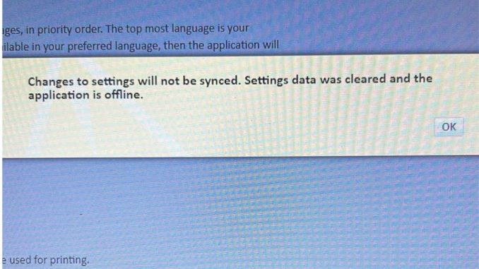 Change to settings will not be synced with John Deere Service ADVISOR Diagnostic Software