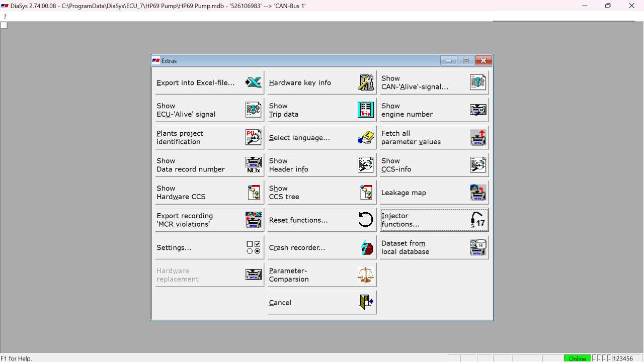 Cylinder Deactivation and Injector Test with DiaSys Dialog System (MTU Engine/ECU-7 ADEC)