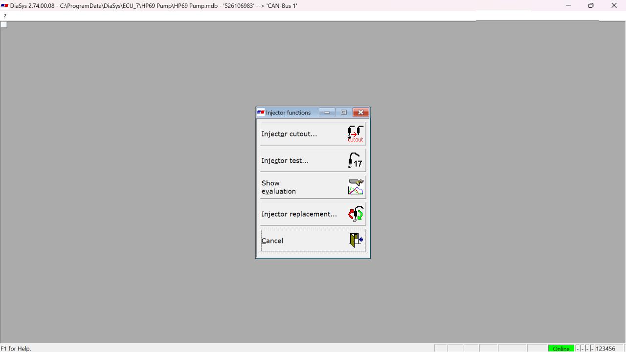 Cylinder Deactivation and Injector Test with DiaSys Dialog System (MTU Engine/ECU-7 ADEC)